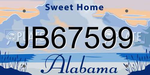 JB67599 Alabama License Plate
