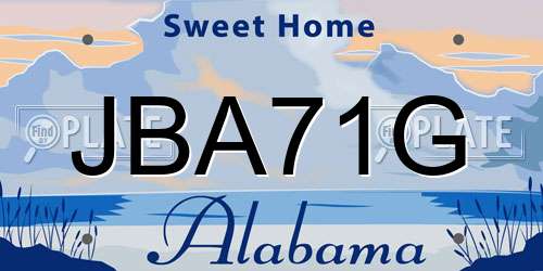 JBA71G Alabama License Plate