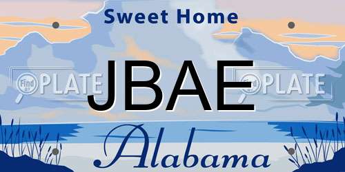 JBAE Alabama License Plate