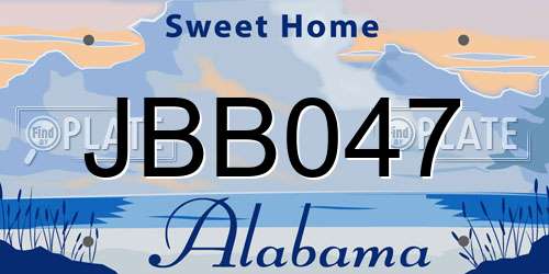 JBB047 Alabama License Plate