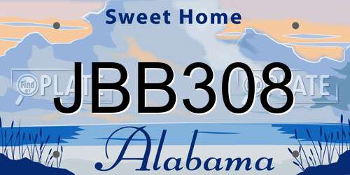 JBB308 Alabama License Plate