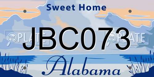 JBC073 Alabama License Plate