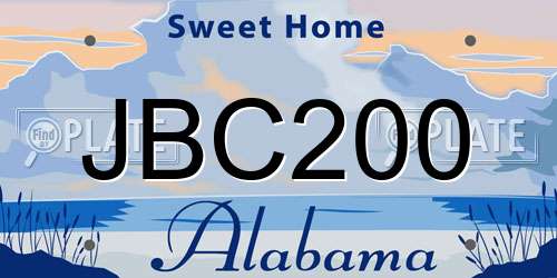 JBC200 Alabama License Plate