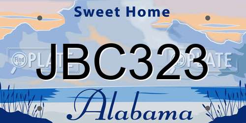 JBC323 Alabama License Plate