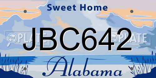 JBC642 Alabama License Plate