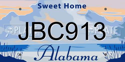 JBC913 Alabama License Plate