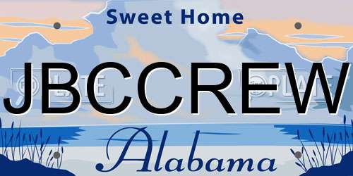 JBCCREW Alabama License Plate