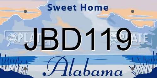 JBD119 Alabama License Plate