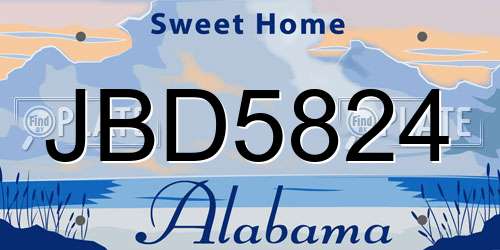 JBD5824 Alabama License Plate