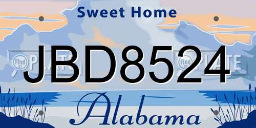 JBD8524 Alabama License Plate