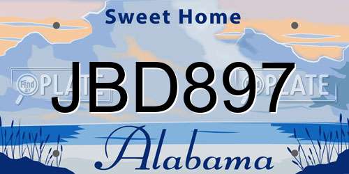 JBD897 Alabama License Plate