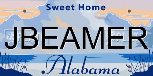 JBEAMER Alabama License Plate