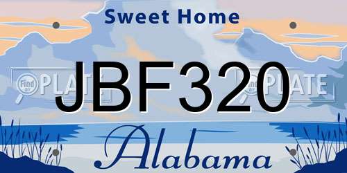 JBF320 Alabama License Plate