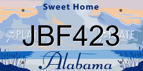 JBF423 Alabama License Plate