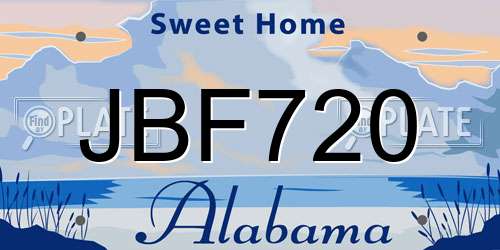 JBF720 Alabama License Plate