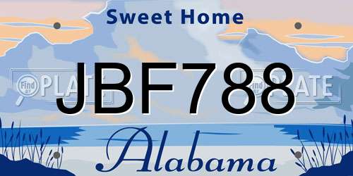 JBF788 Alabama License Plate