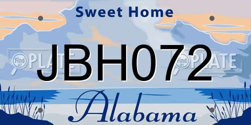 JBH072 Alabama License Plate
