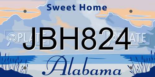 JBH824 Alabama License Plate