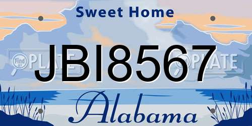 JBI8567 Alabama License Plate