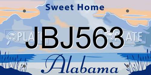 JBJ563 Alabama License Plate