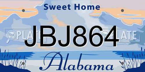 JBJ864 Alabama License Plate