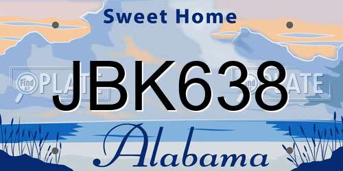 JBK638 Alabama License Plate
