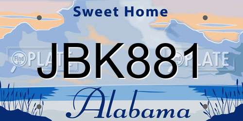 JBK881 Alabama License Plate