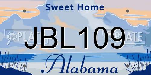 JBL109 Alabama License Plate