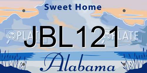 JBL121 Alabama License Plate