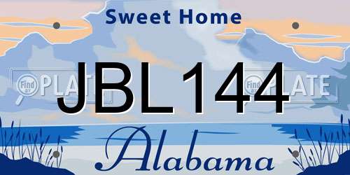 JBL144 Alabama License Plate