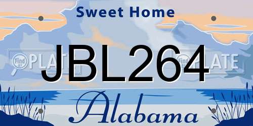 JBL264 Alabama License Plate