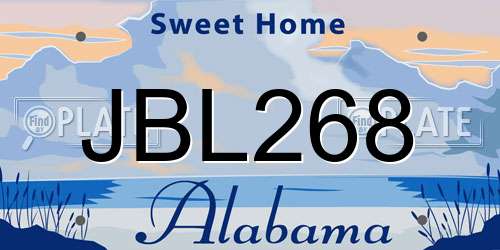 JBL268 Alabama License Plate