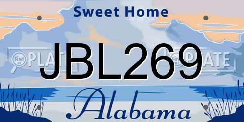 JBL269 Alabama License Plate