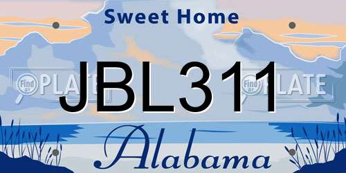JBL311 Alabama License Plate