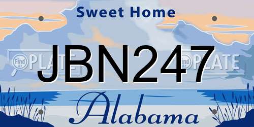 JBN247 Alabama License Plate