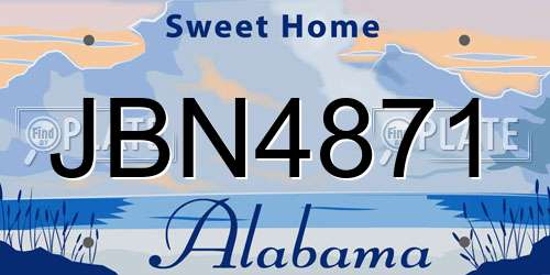 JBN4871 Alabama License Plate