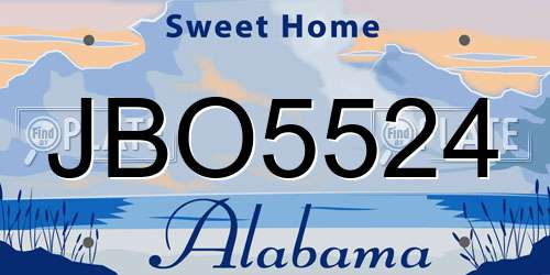 JBO5524 Alabama License Plate