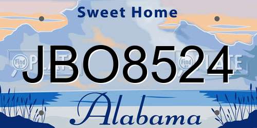 JBO8524 Alabama License Plate