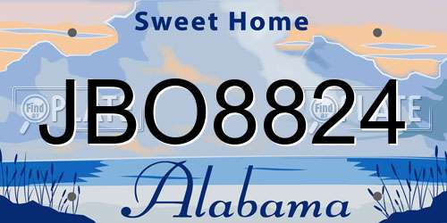 JBO8824 Alabama License Plate