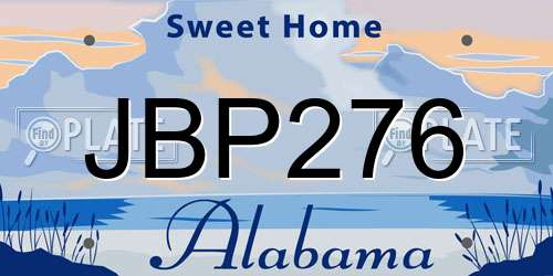 JBP276 Alabama License Plate