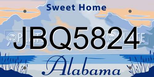 JBQ5824 Alabama License Plate