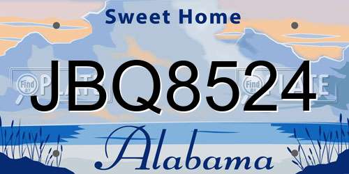 JBQ8524 Alabama License Plate