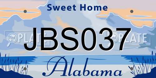 JBS037 Alabama License Plate