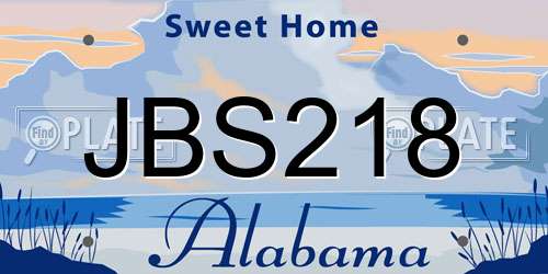 JBS218 Alabama License Plate