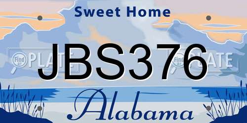 JBS376 Alabama License Plate