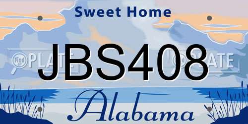 JBS408 Alabama License Plate