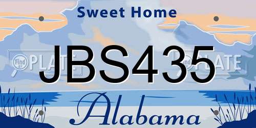 JBS435 Alabama License Plate