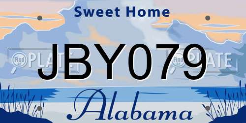 JBY079 Alabama License Plate