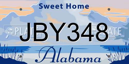 JBY348 Alabama License Plate