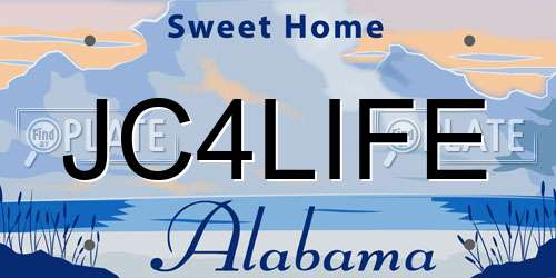 JC4LIFE Alabama License Plate
